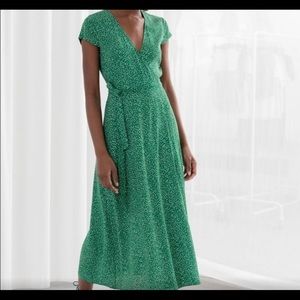 BNTW & Other Stories Green Polka Midi Dress size 0
